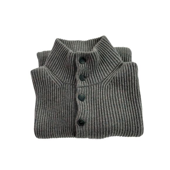 1-27 ERMENEGILDO ZENGA Men's Sweater Henley Gray 100% Cashmere XXL/56 - Picture 12 of 15